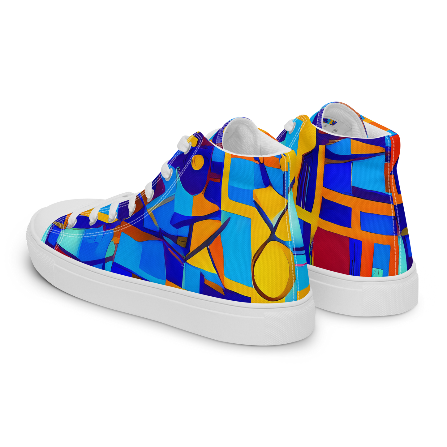 Men's High Top Canvas Shoes - Radiant Labyrinth