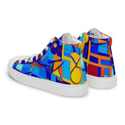 Men's High Top Canvas Shoes - Radiant Labyrinth