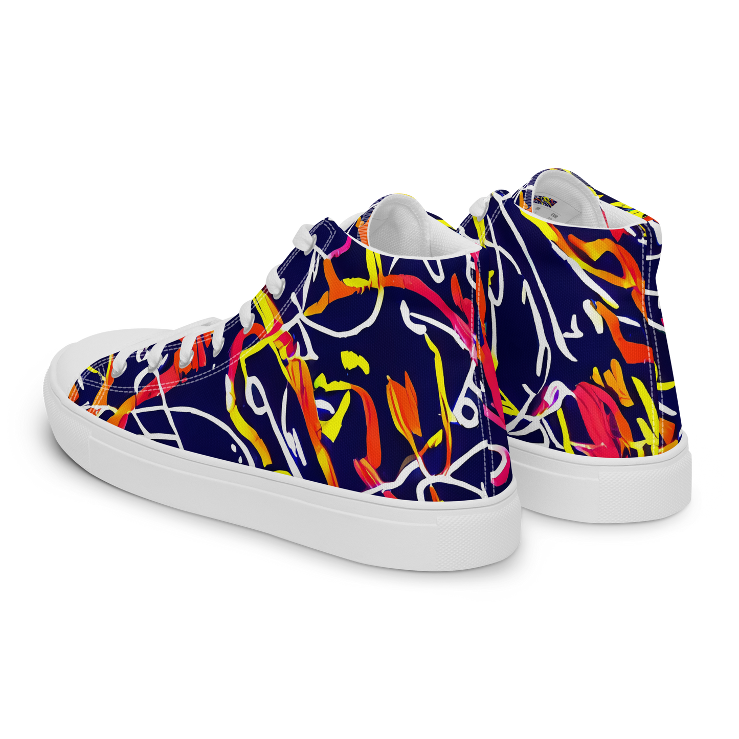 Men's High Top Canvas Shoes - Neon Currents