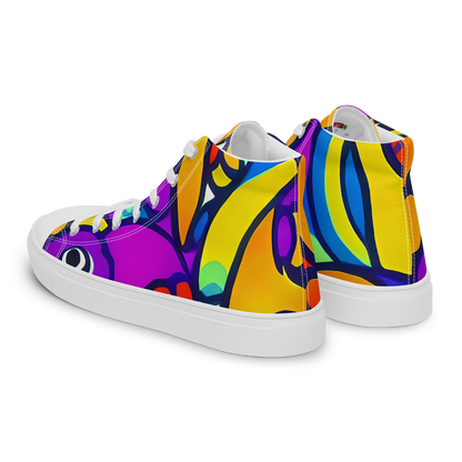 Men's High Top Canvas Shoes - Kaleido Fish