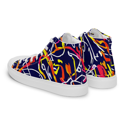 Women's High Top Canvas Shoes - Neon Currents