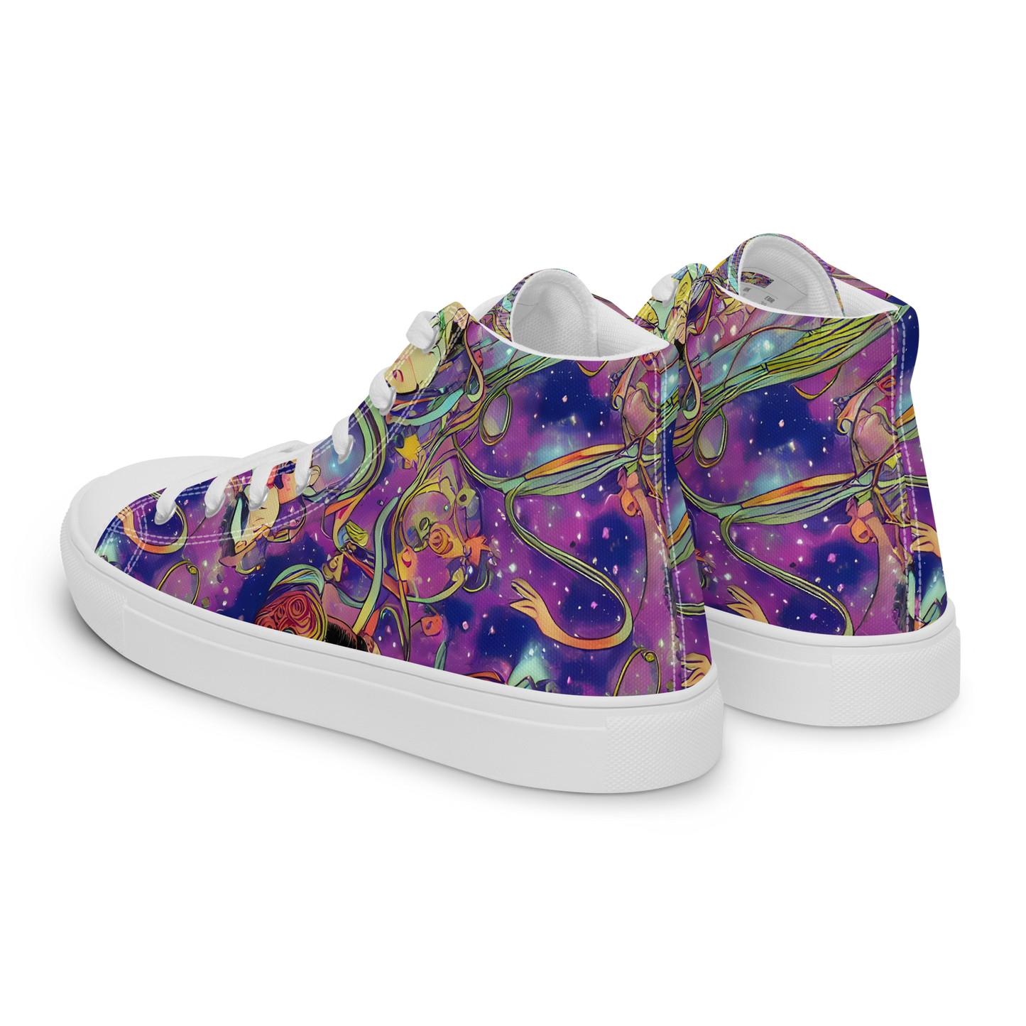 Men's High Top Canvas Shoes - Spiral of Stardust