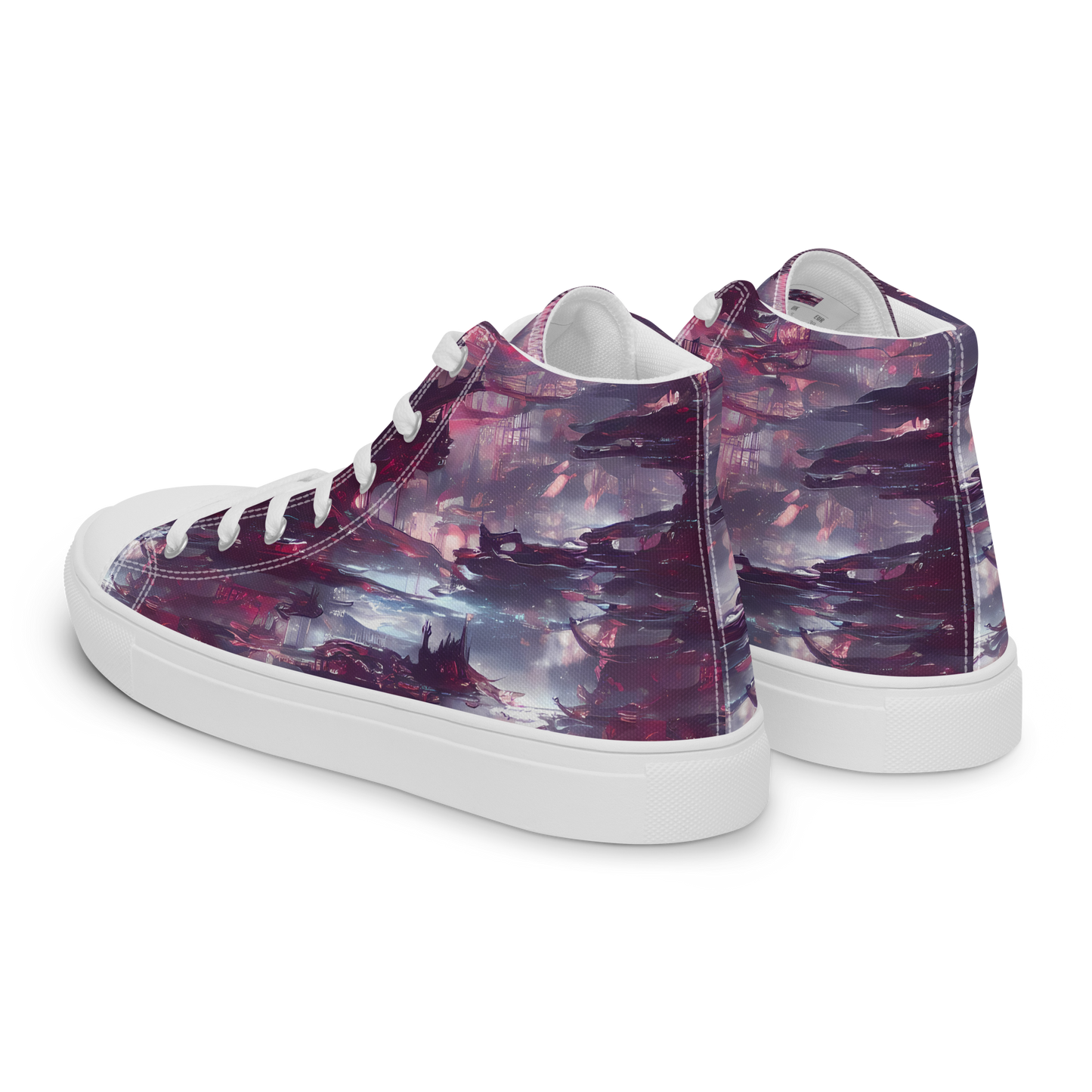 Men's High Top Canvas Shoes - Twilight Fortresses