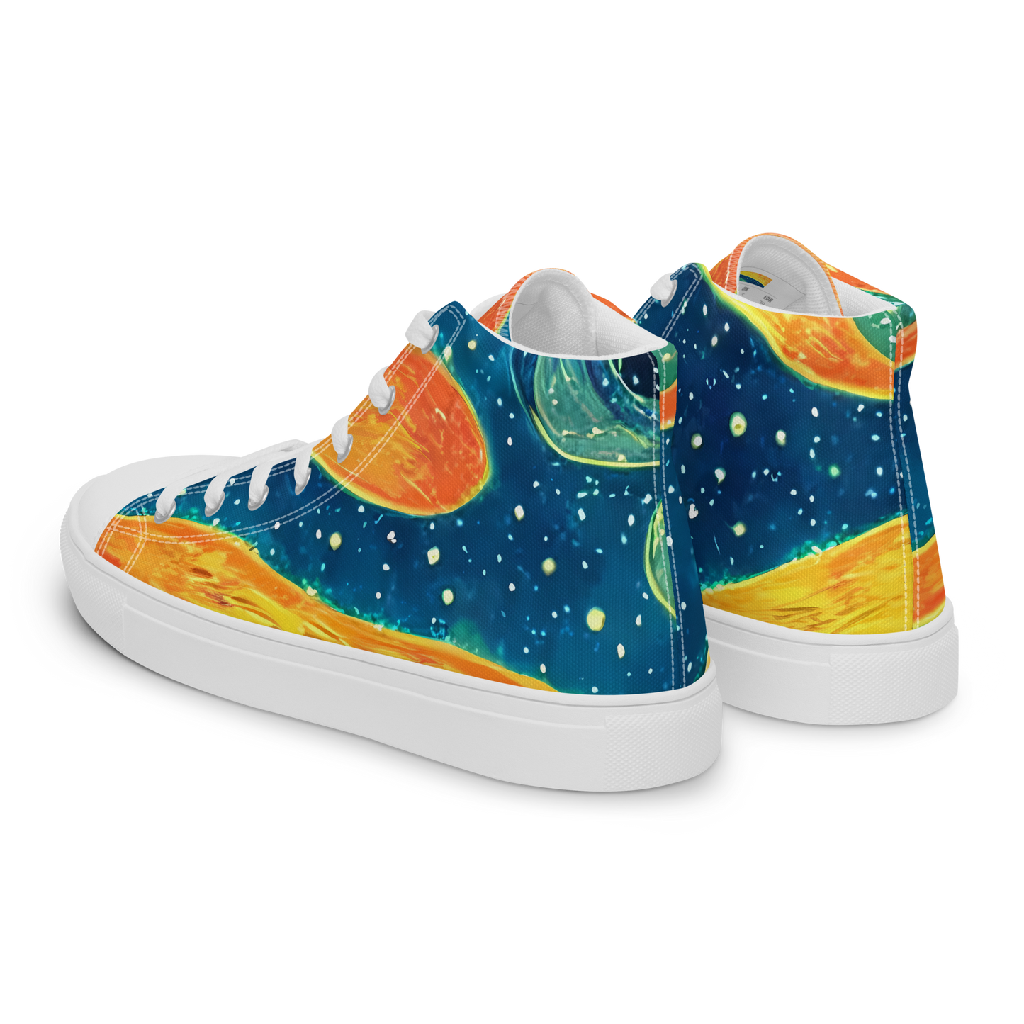 Men's High Top Canvas Shoes - Celestial Harmony