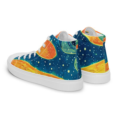 Men's High Top Canvas Shoes - Celestial Harmony