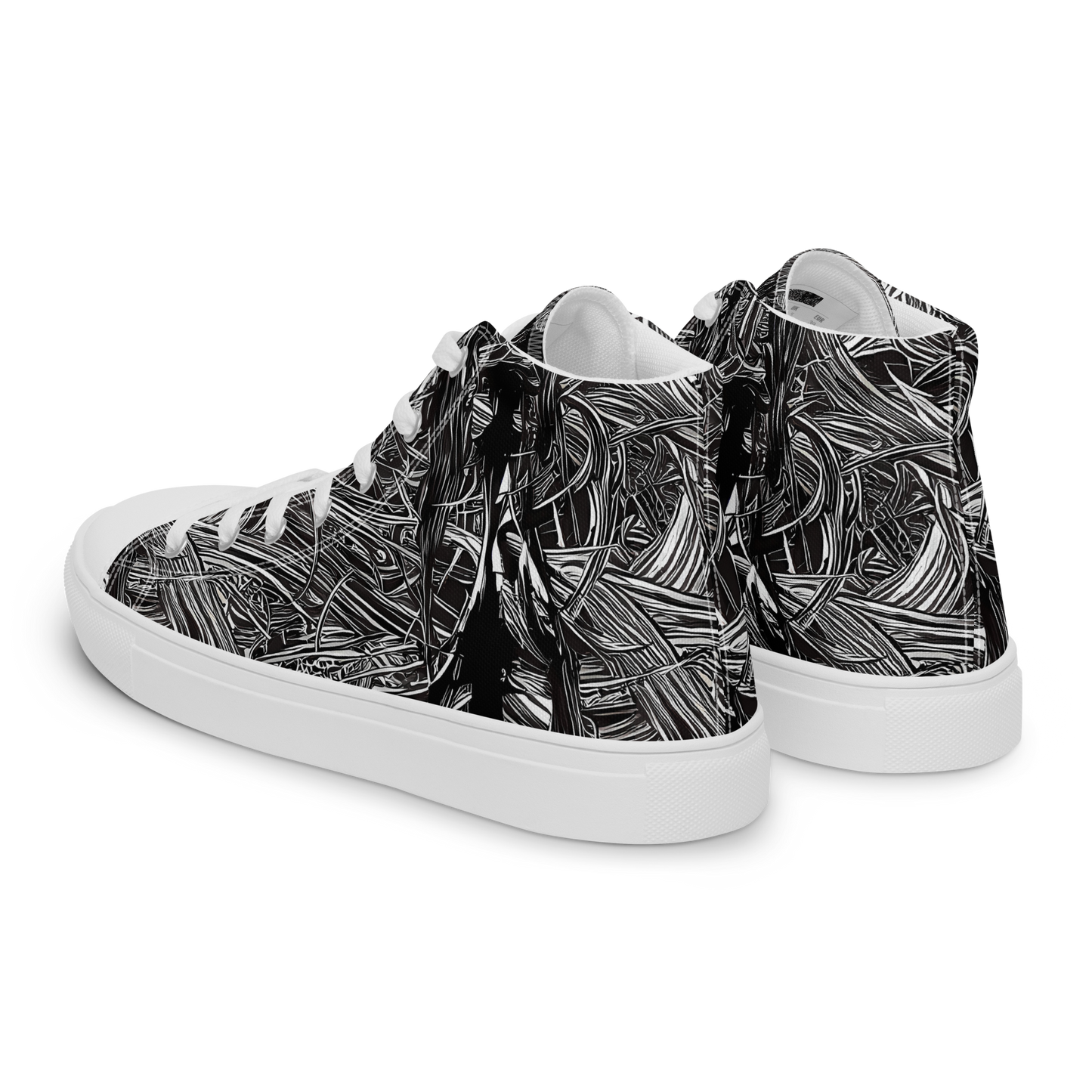 Men's High Top Canvas Shoes - Mesmeric Tangles