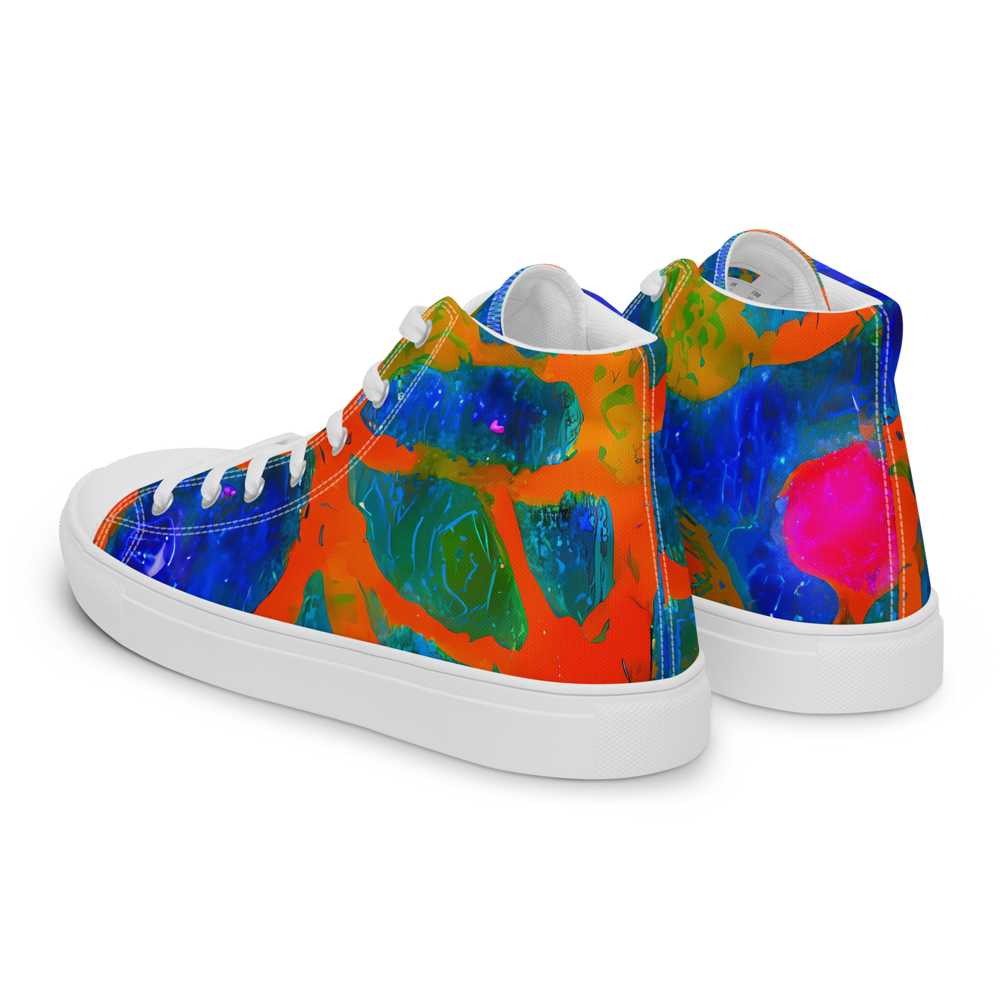 Men's High Top Canvas Shoes - Vibrant Mosaic