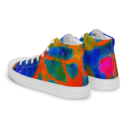 Men's High Top Canvas Shoes - Vibrant Mosaic