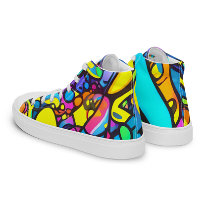 Men's High Top Canvas Shoes - Kaleidoscopic Flow