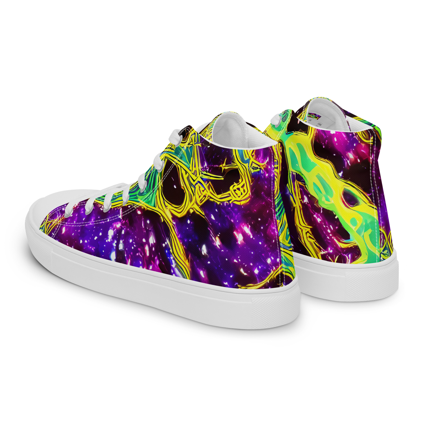 Men's High Top Canvas Shoes - Galactic Web