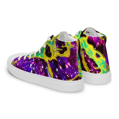 Men's High Top Canvas Shoes - Galactic Web