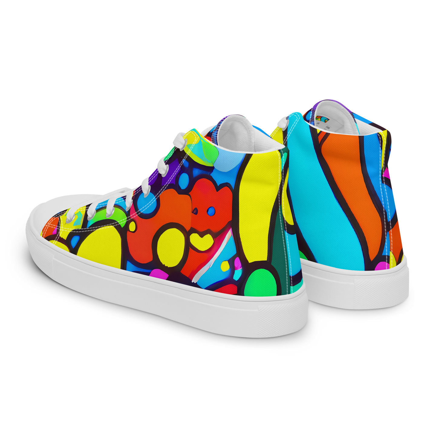 Men's High Top Canvas Shoes - Chromadoodle Junction