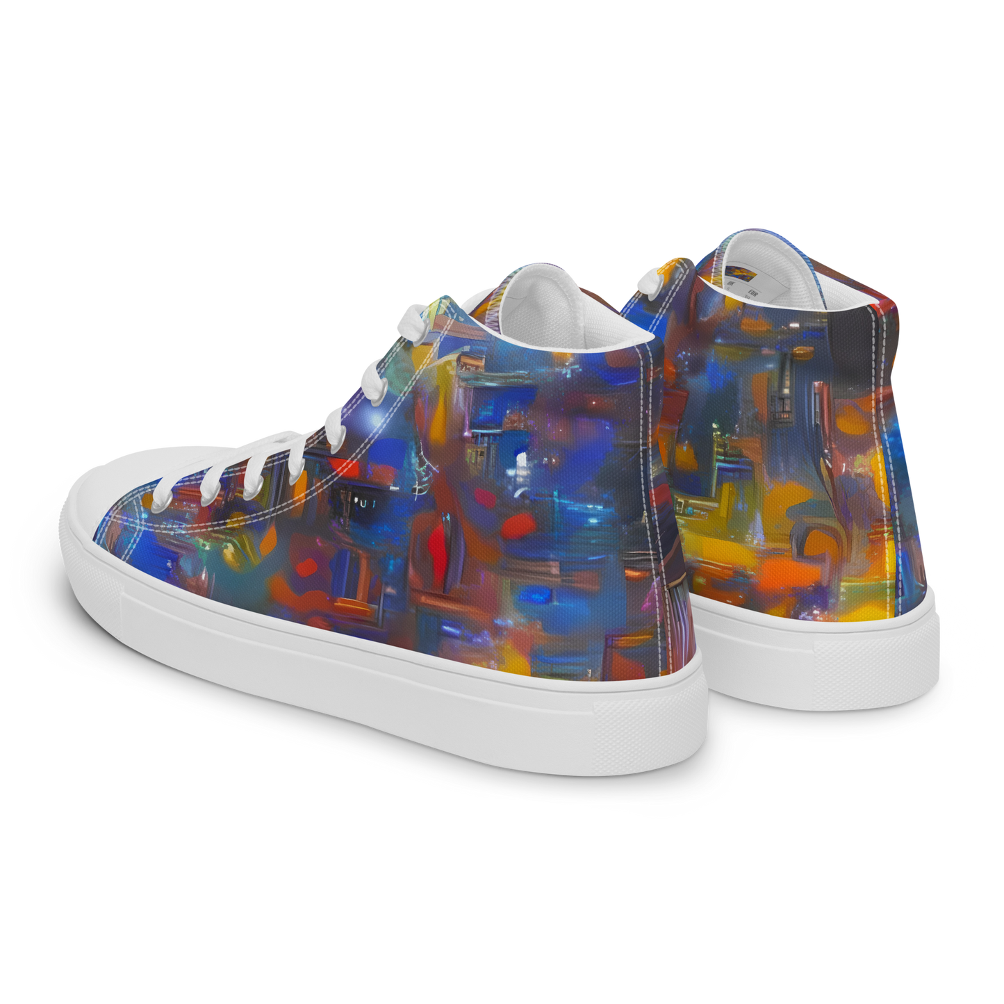 Women's High Top Canvas Shoes - Abstract Conflux