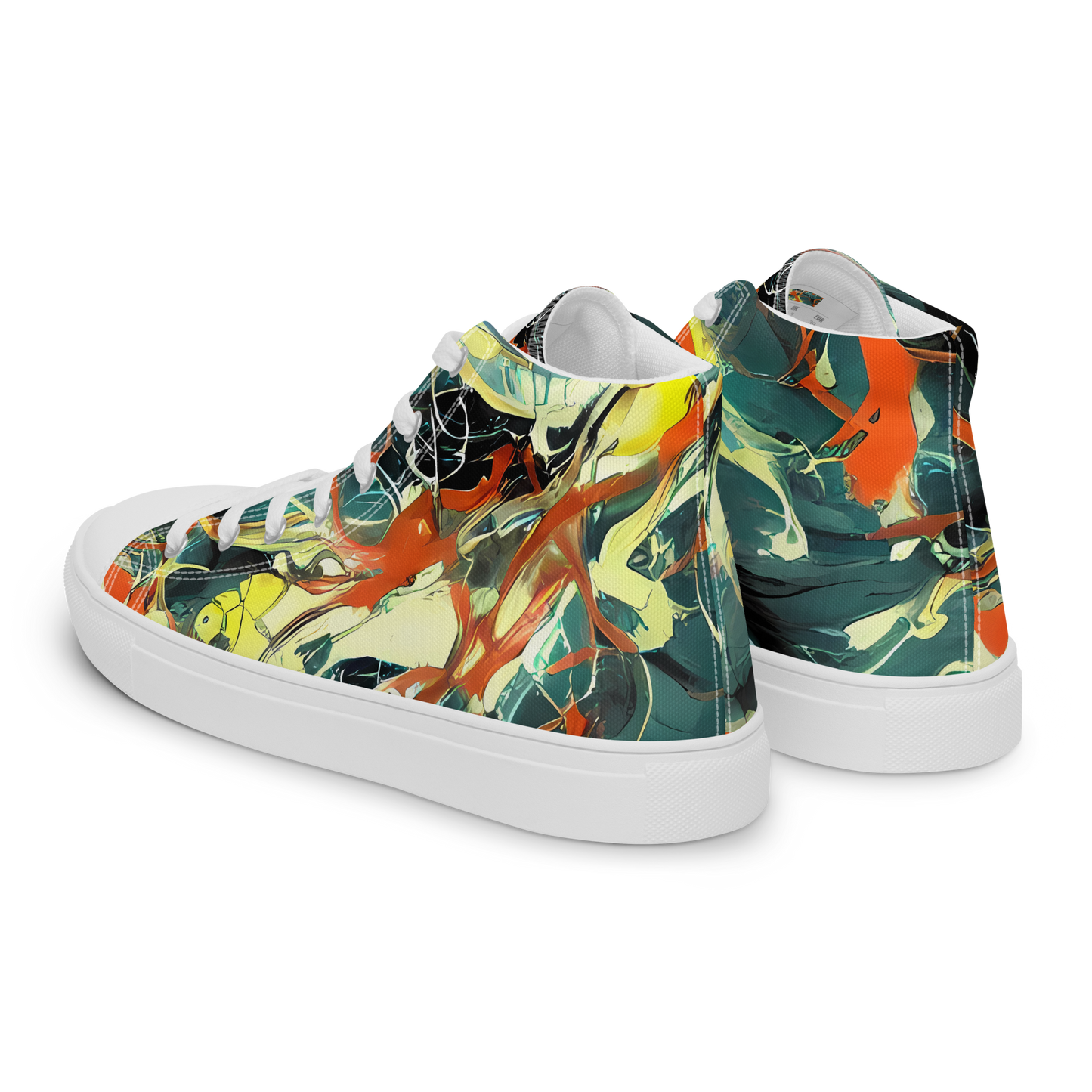 Men's High Top Canvas Shoes - Fluid Firestorm