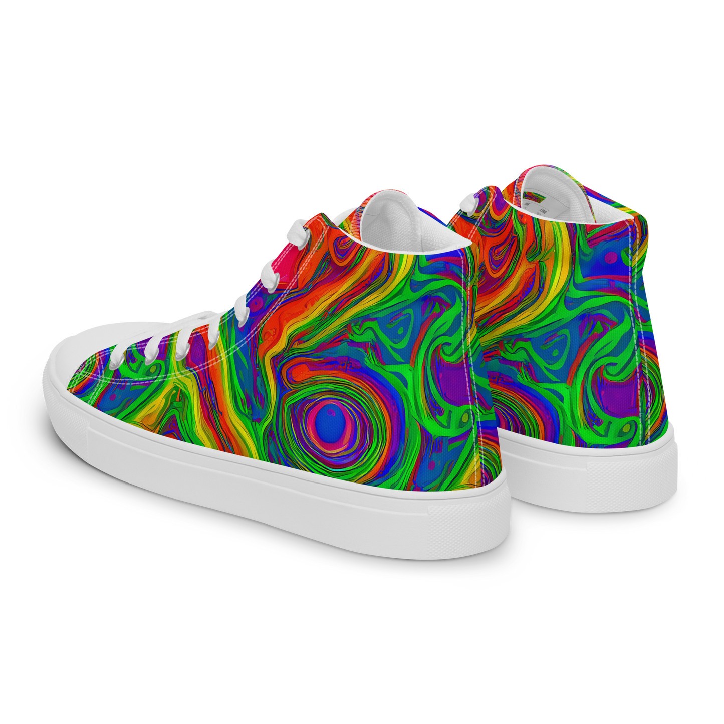 Men's High Top Canvas Shoes - Psychedelic Waves