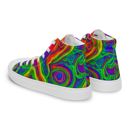 Men's High Top Canvas Shoes - Psychedelic Waves