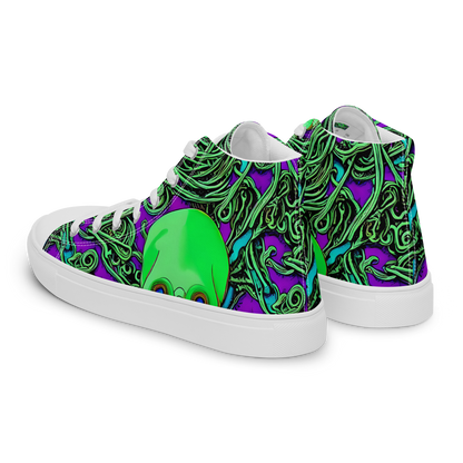 Women's High Top Canvas Shoes - Ghostly Labyrinth