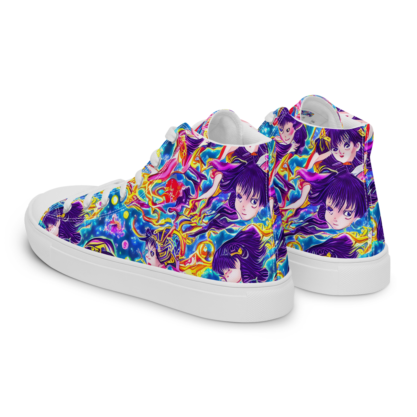 Women's High Top Canvas Shoes - Aquatic Whim