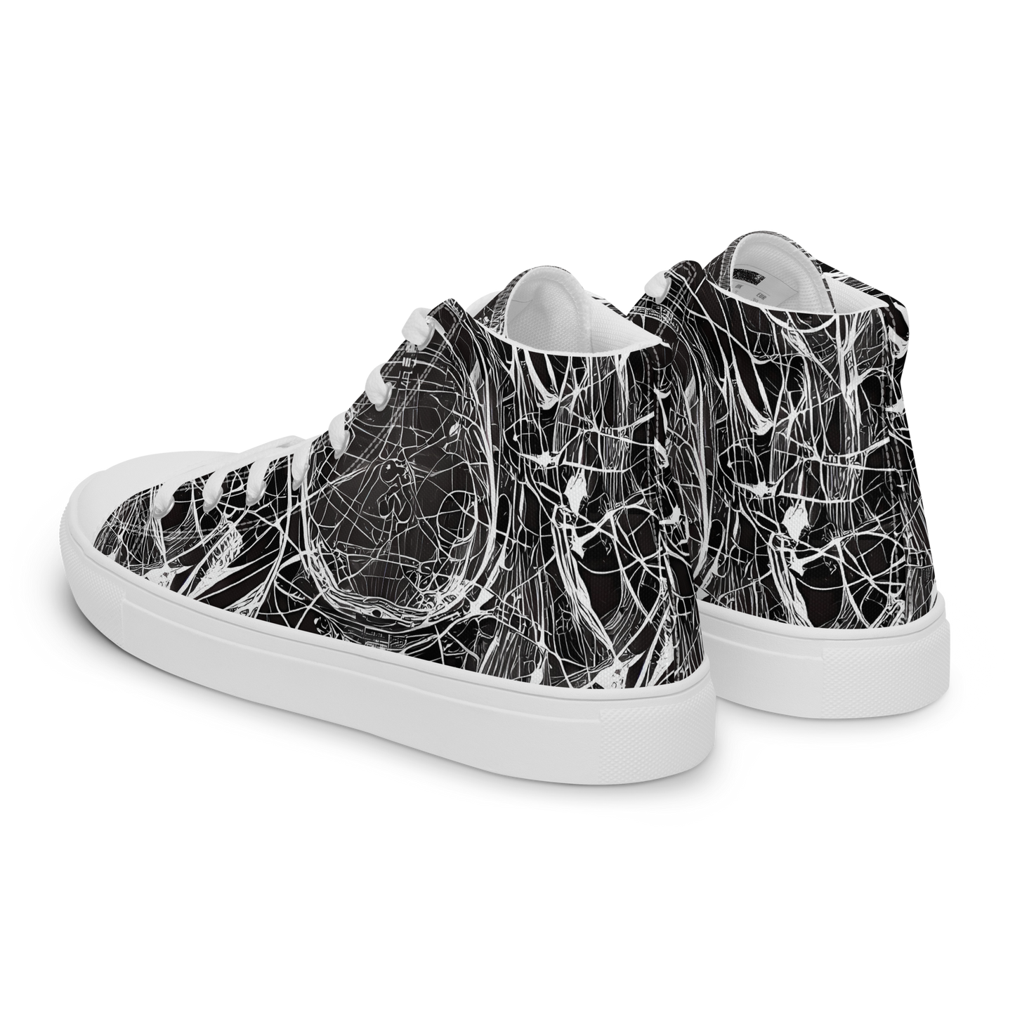 Women's High Top Canvas Shoes - Nexus of Lines