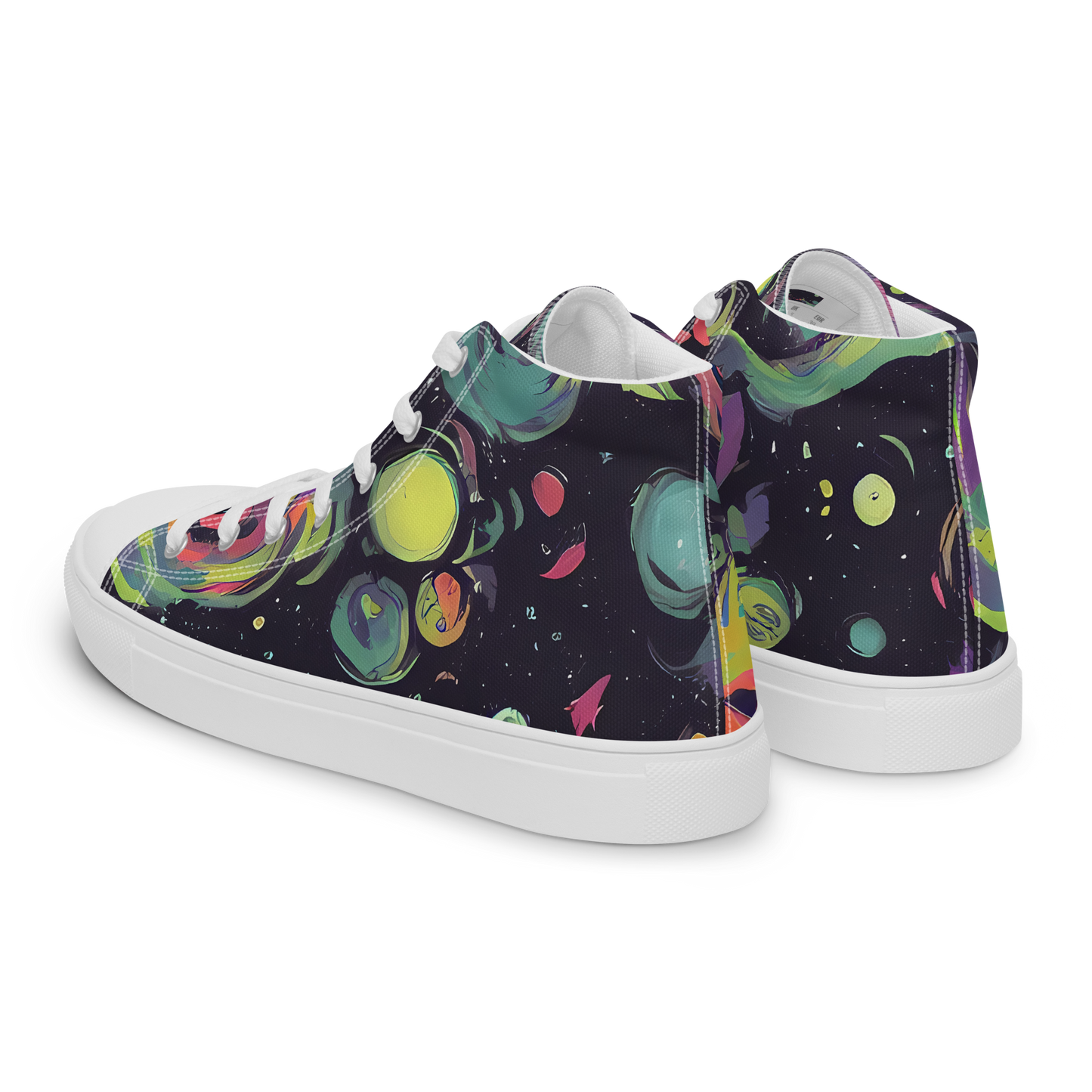 Men's High Top Canvas Shoes - Psychedelic Drift
