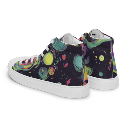 Men's High Top Canvas Shoes - Psychedelic Drift