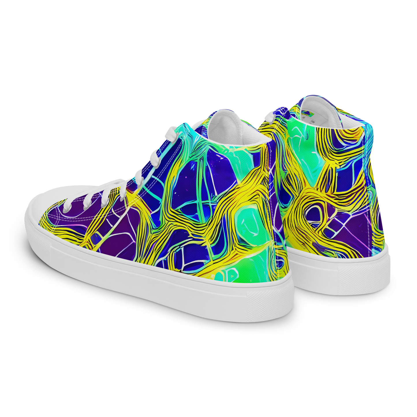 Men's High Top Canvas Shoes - Neon Jungle Rhapsody