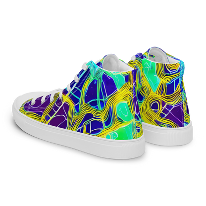 Men's High Top Canvas Shoes - Neon Jungle Rhapsody