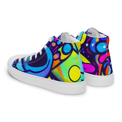 Men's High Top Canvas Shoes - Neon Graffscape