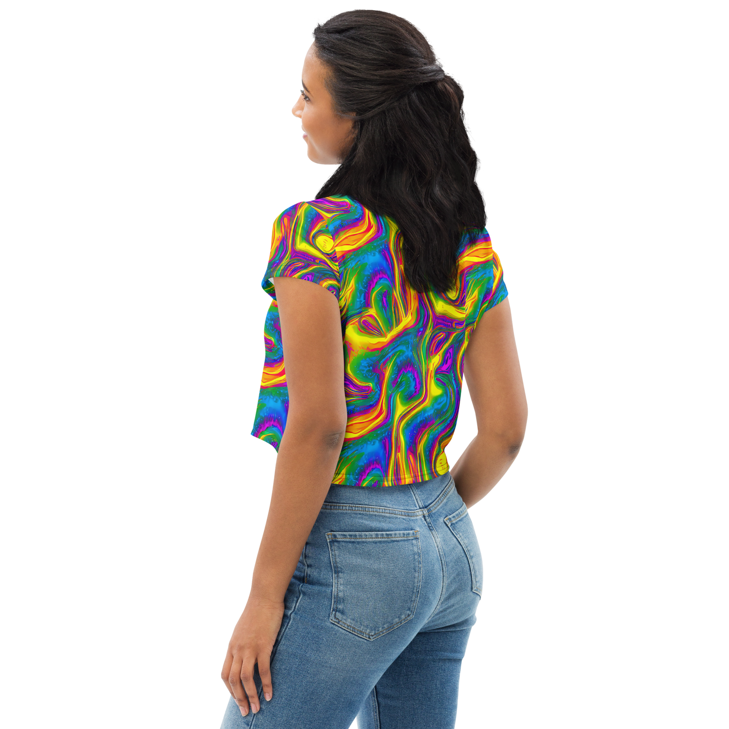 Women's Crop Tee - Electric Aurora