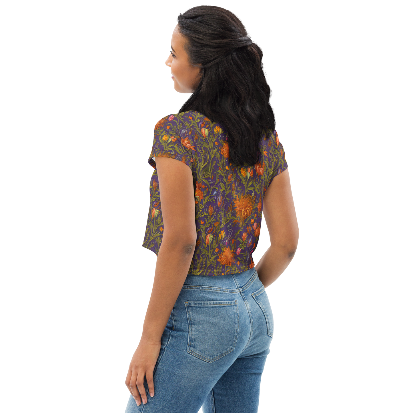 Women's Crop Tee - Botanical Nebula