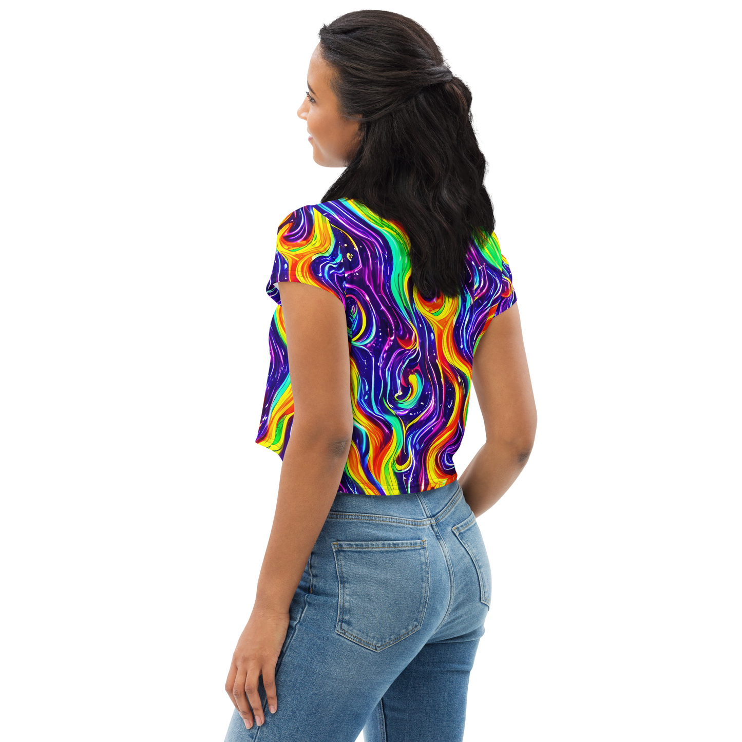 Women's Crop Tee - Galactic Flames