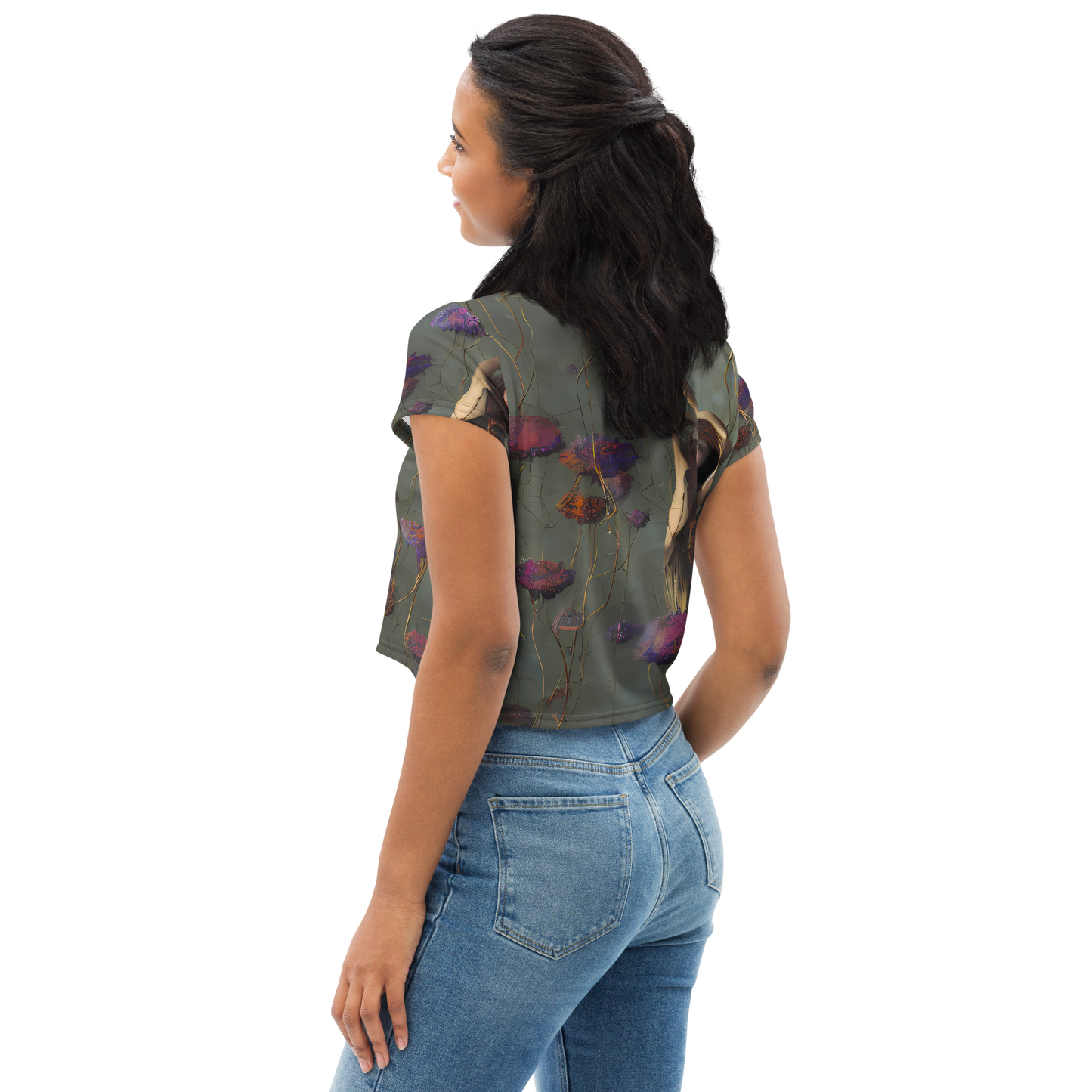 Women's Crop Tee - Ethereal Bloom