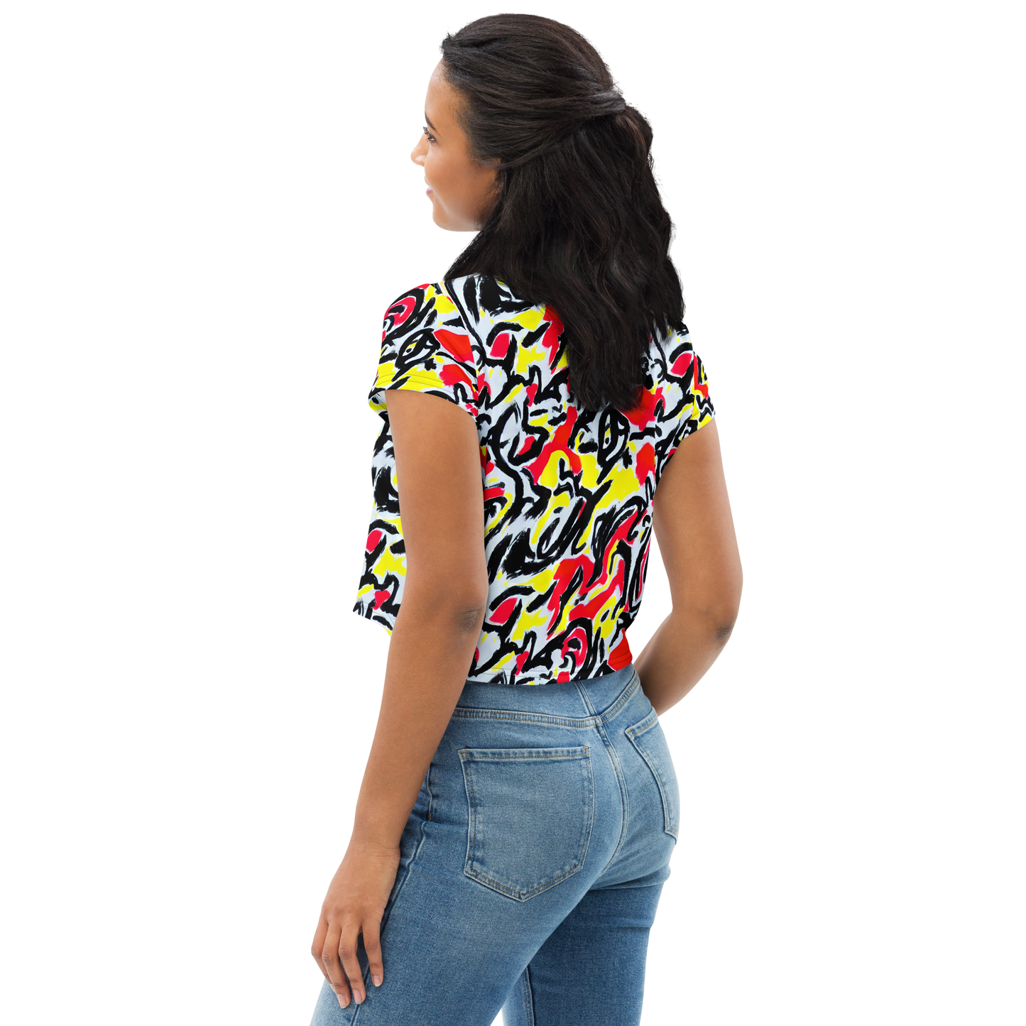 Women's Crop Tee - Cosmic Brushstrokes