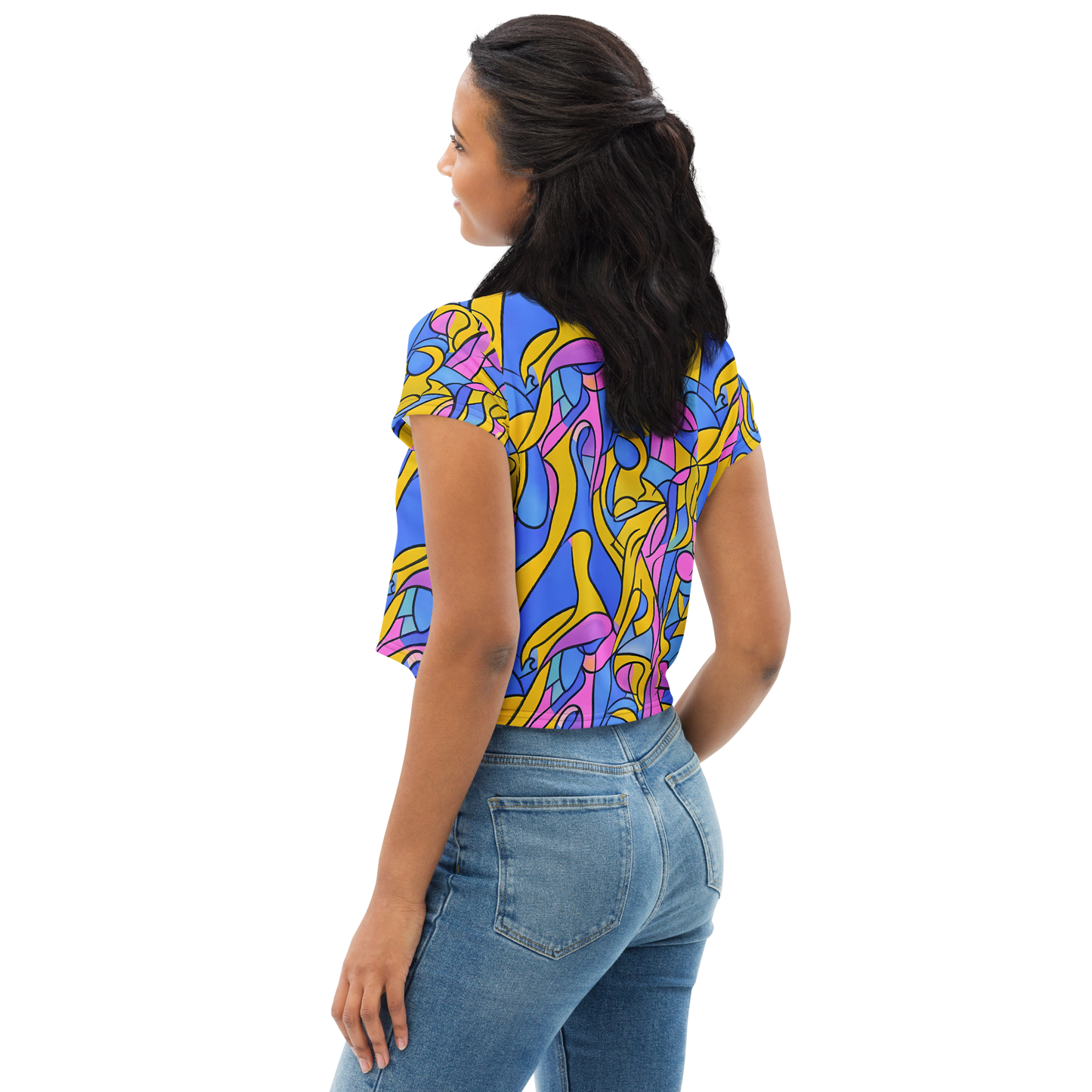 Women's Crop Tee - Cosmic Curves