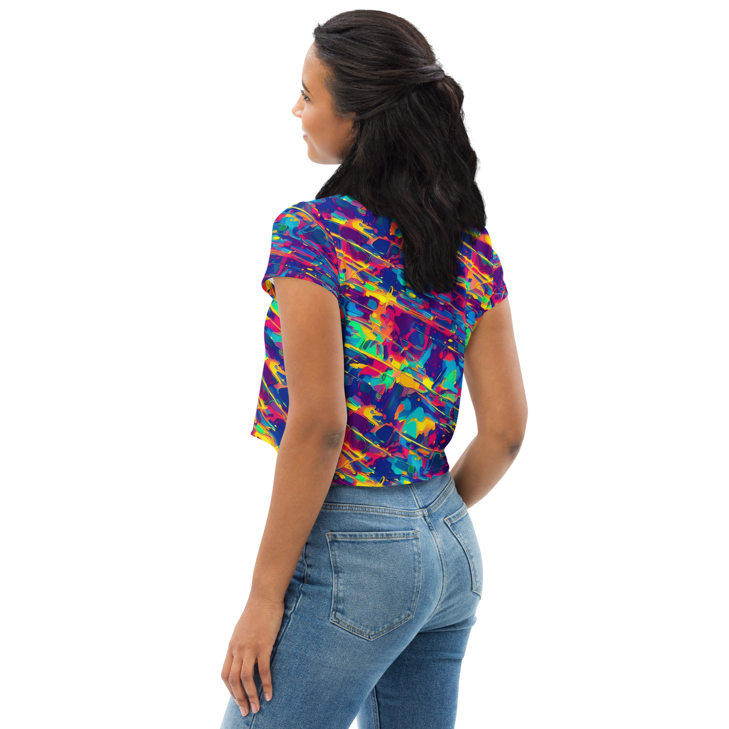 Women's Crop Tee - Spectrum Streaks