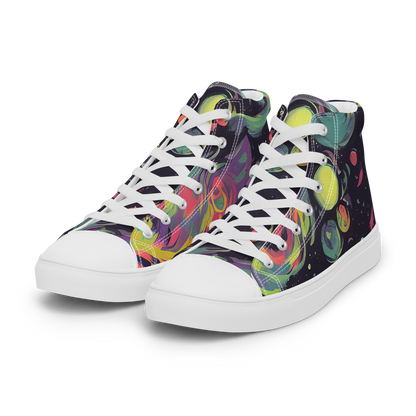 Men's High Top Canvas Shoes - Psychedelic Drift