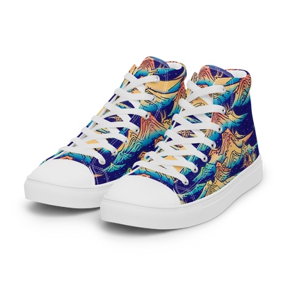 Men's High Top Canvas Shoes - Mystical Mountain Mirage