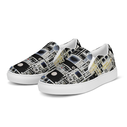 Women's Slip-On Canvas Shoes - High Contrast, As A Texture, David Eugene Henry, Grace English