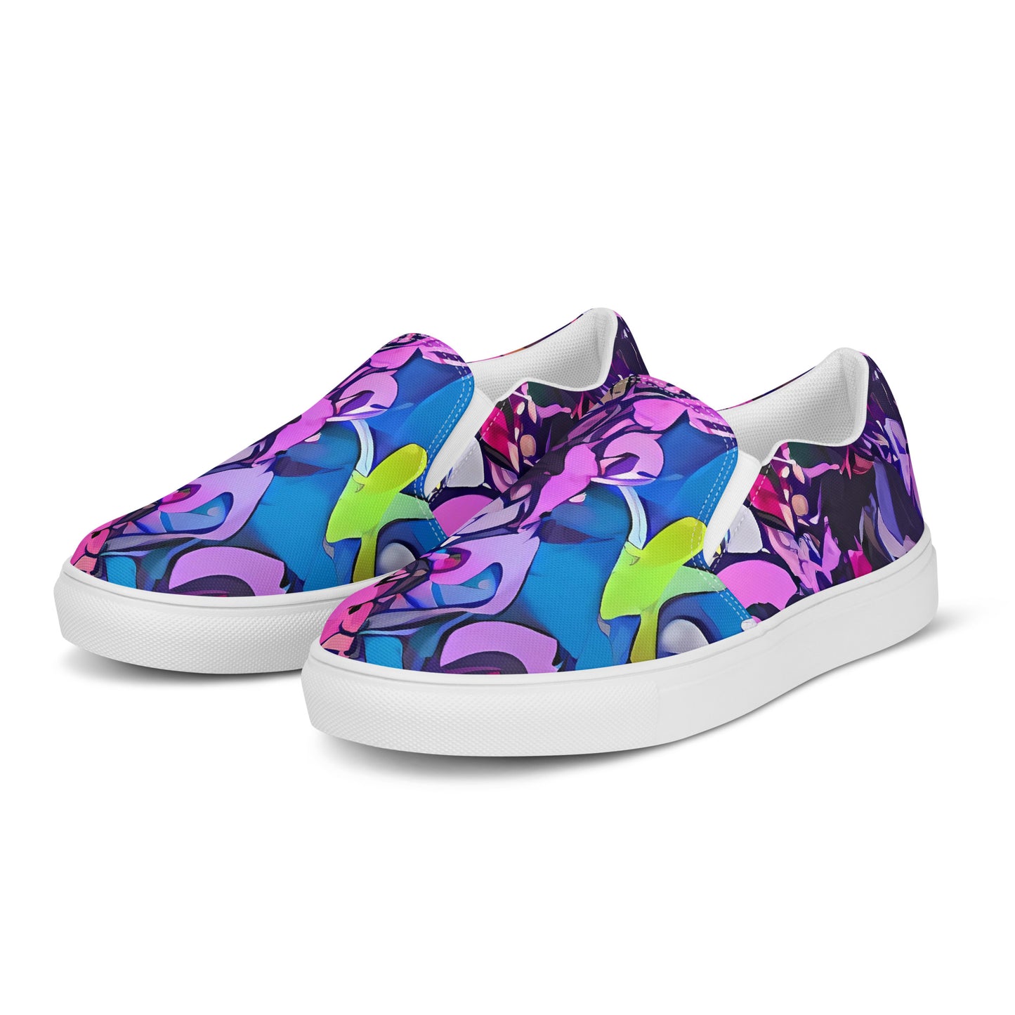 Women's Slip-On Canvas Shoes - Chromatic Frenzy