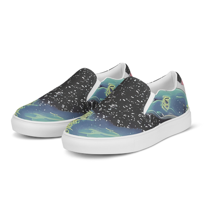 Women's Slip-On Canvas Shoes - Lunar Waves