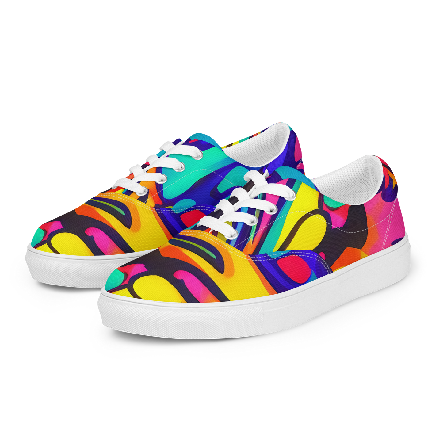Women's Lace-Up Canvas Shoes - Electric Ecstasy