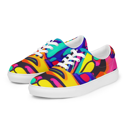 Women's Lace-Up Canvas Shoes - Electric Ecstasy