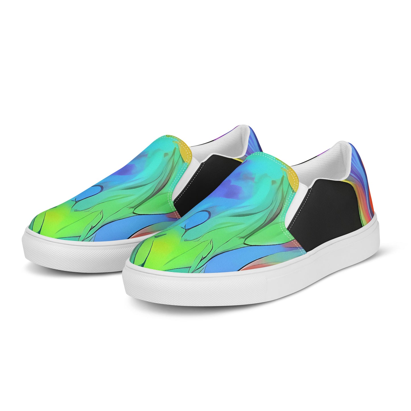 Men's Slip-On Canvas Shoes - Vibrant Vortices