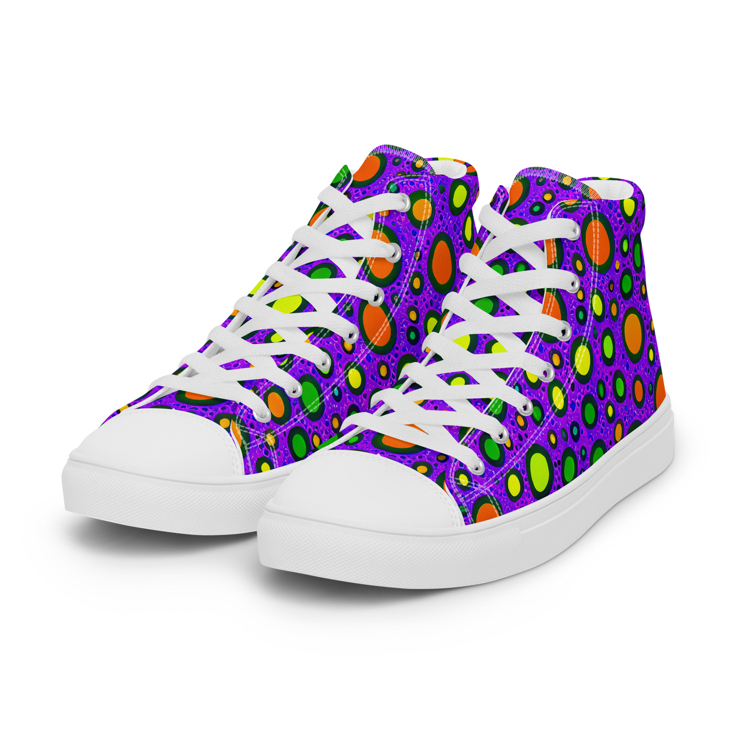 Men's High Top Canvas Shoes - Luminous Bubbles