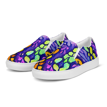 Women's Slip-On Canvas Shoes - Surreal Waveforms