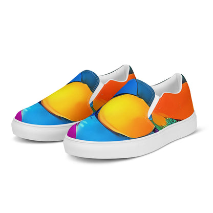 Men's Slip-On Canvas Shoes - Galactic Jigsaw