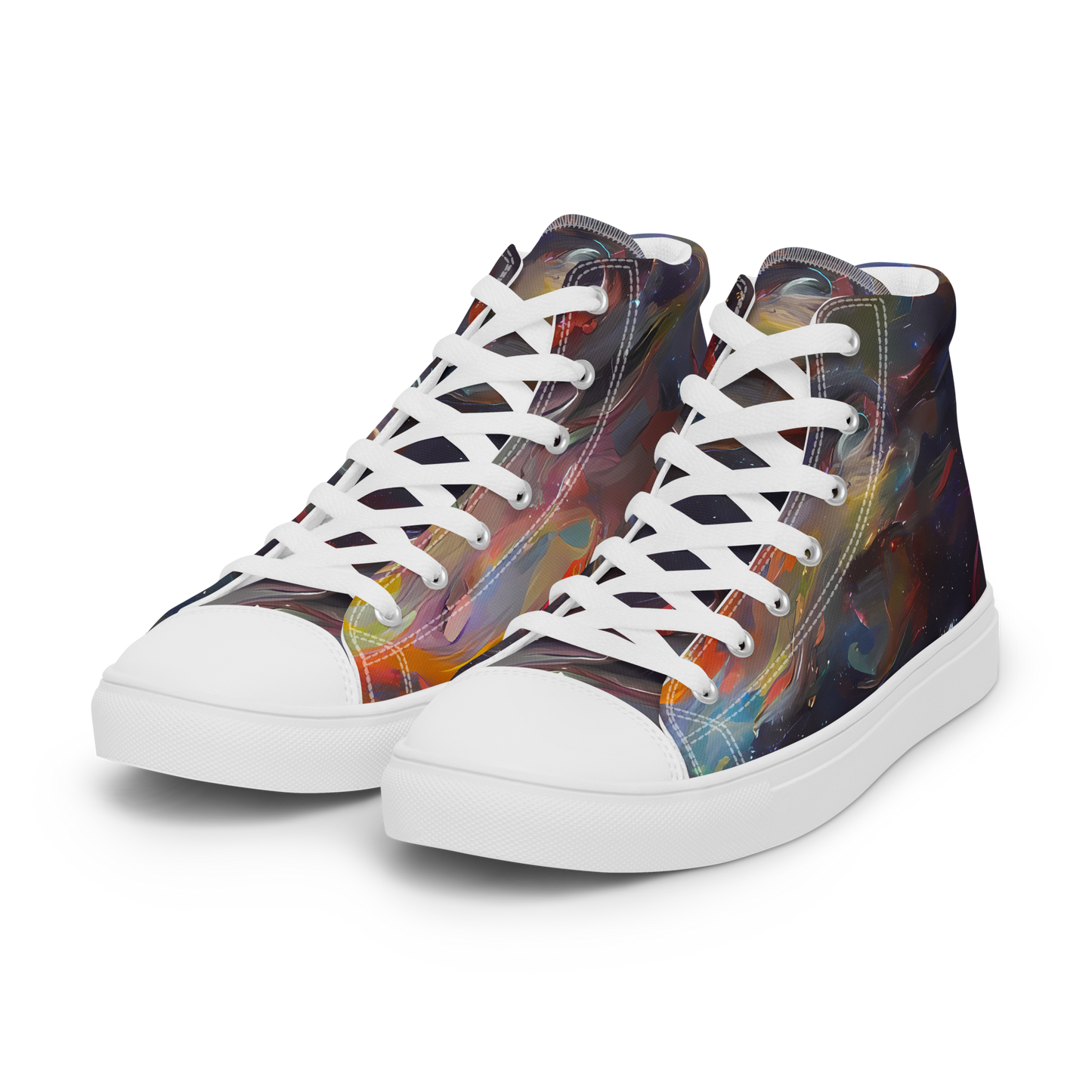 Women's High Top Canvas Shoes - Chromatic Flux