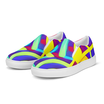 Women's Slip-On Canvas Shoes - Neo-Grid Rhapsody