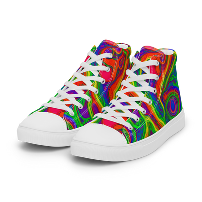 Men's High Top Canvas Shoes - Psychedelic Waves