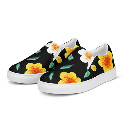 Women's Slip-On Canvas Shoes - Sunlit Blossoms